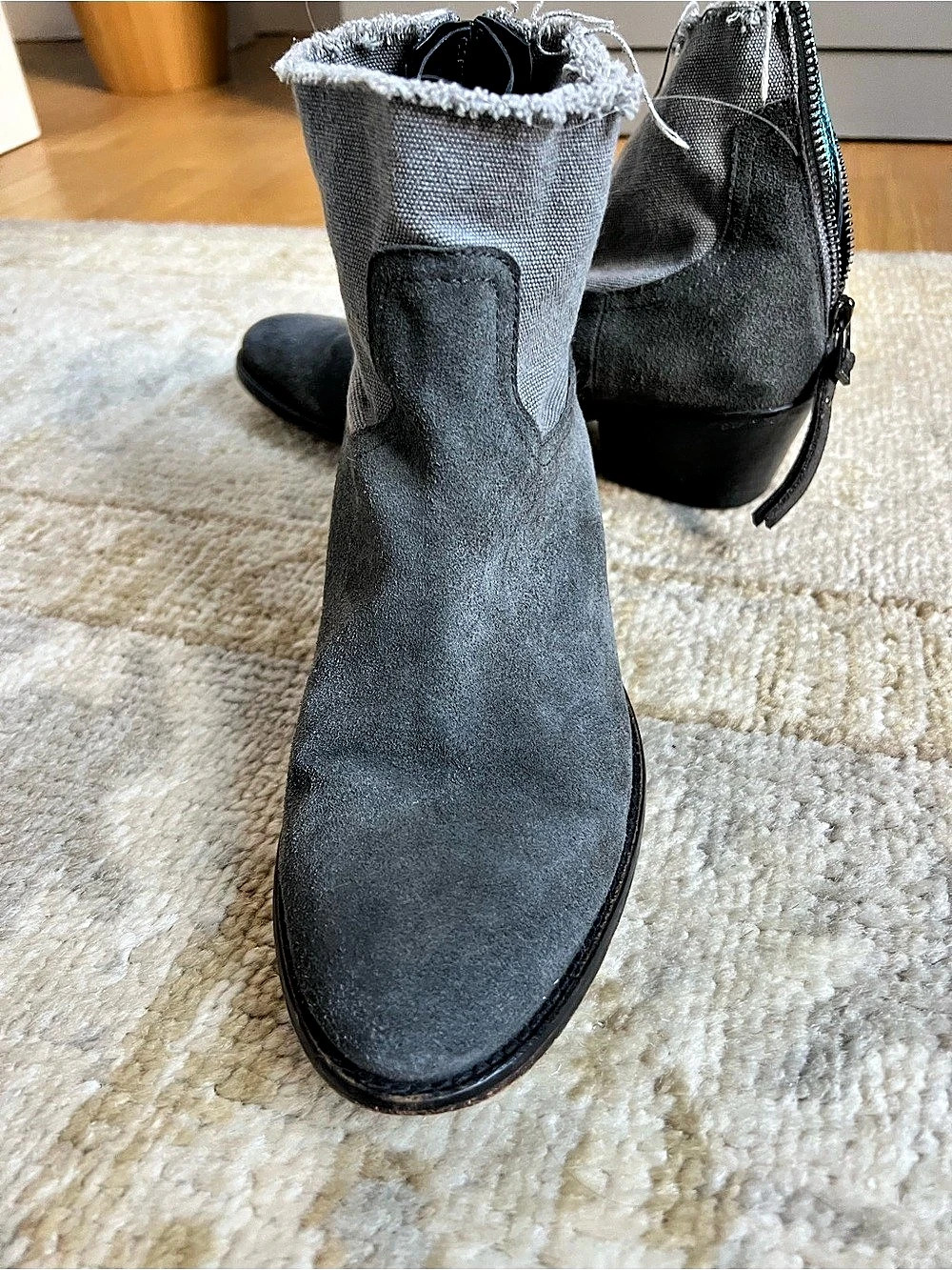 Zadig & Voltaire Teddy Ankle Booties Gray EU 40